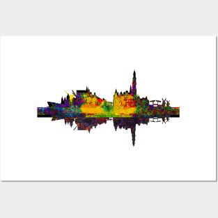 Amsterdam Skyline In Silhouette Posters and Art